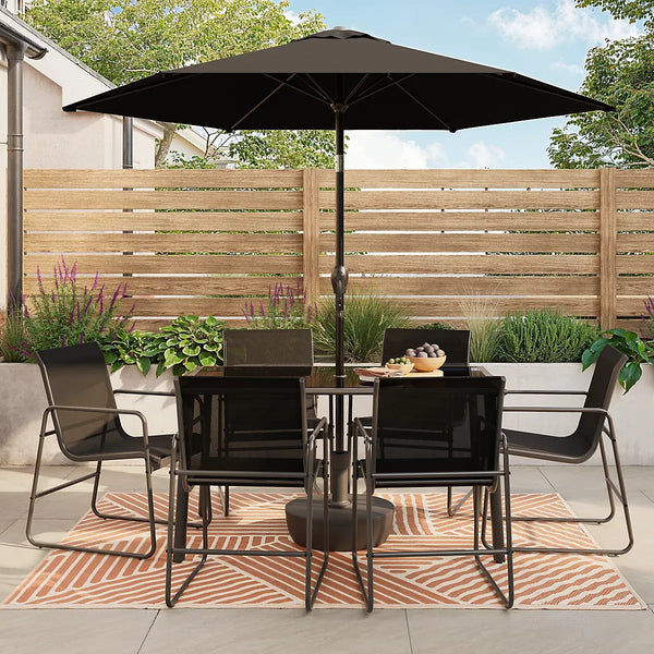 Krista Black Metal 6 seater Dining set image 0