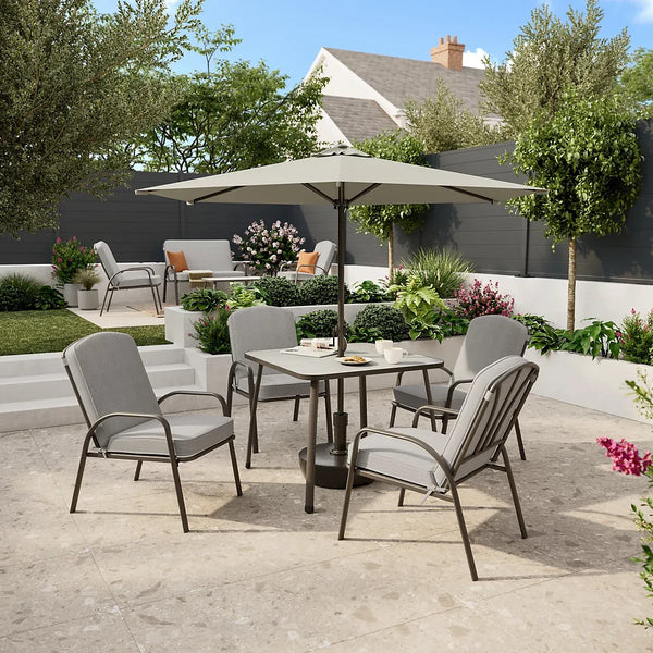 Casima Grey Metal 4 seater Dining set image 0