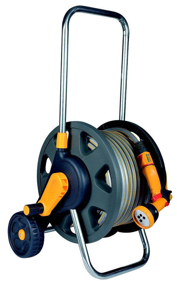 Hozelock Plus Grey & yellow Hose pipe & cart set 40m - with Spray Gun & Connectors image 0