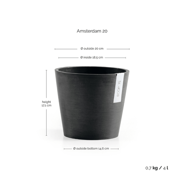 Ecopots Amsterdam Dark Grey