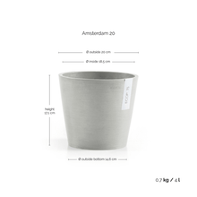 Ecopots Amsterdam White Grey