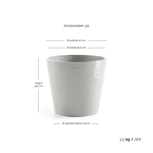 Ecopots Amsterdam White Grey