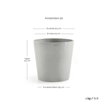Ecopots Amsterdam White Grey