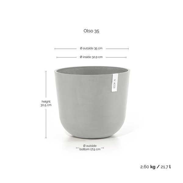 Ecopots Oslo White Grey