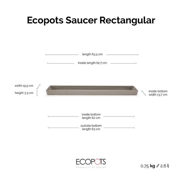 Ecopots Saucer Rectangular Taupe