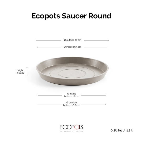Ecopots Saucer Round Taupe